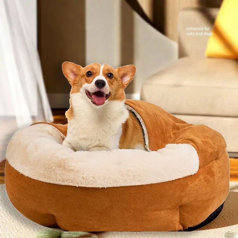Cama nido semicerrada para gatos y perros – Térmica invernal - imagen 2