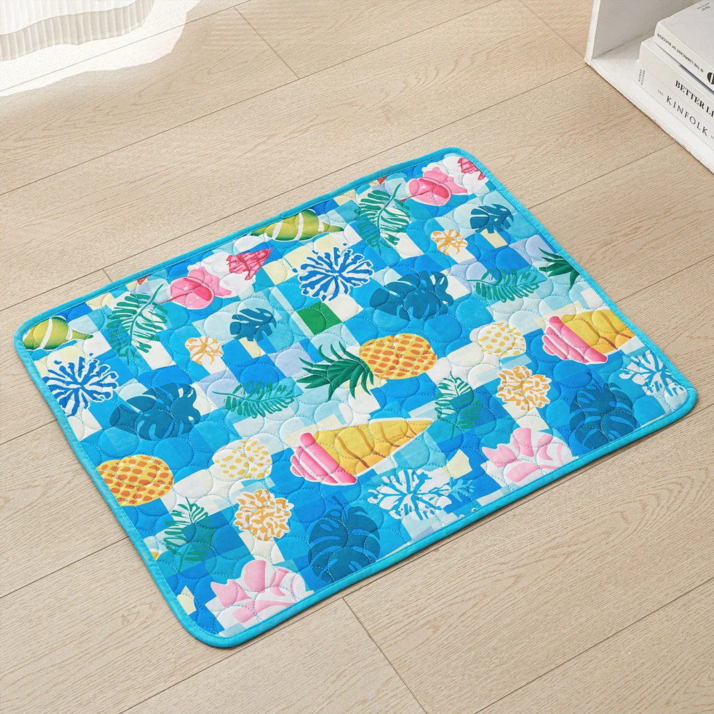 Almohadilla refrescante transpirable con estampado de dibujos animados para mascotas, estera antideslizante plegable de verano, sofá, colchón para mascotas, perros pequeños, gatos, cama, perrera, asiento de coche - imagen 5