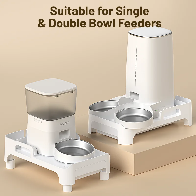 ROJECO-comedero multifunción con soporte elevado, dispensador de comida de tazón individual y doble para mascotas, tamaño de altura ajustable para alimentador de perros y gatos - imagen 2