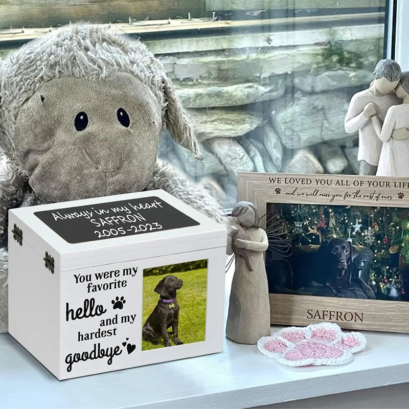 Caja de cenizas de madera maciza para mascotas, cajas de cenizas para cachorros, perros, gatos, gatitos, urna conmemorativa, gato, gatito, conejo, cementerio funerario, suministros de urnas para mascotas - imagen 4