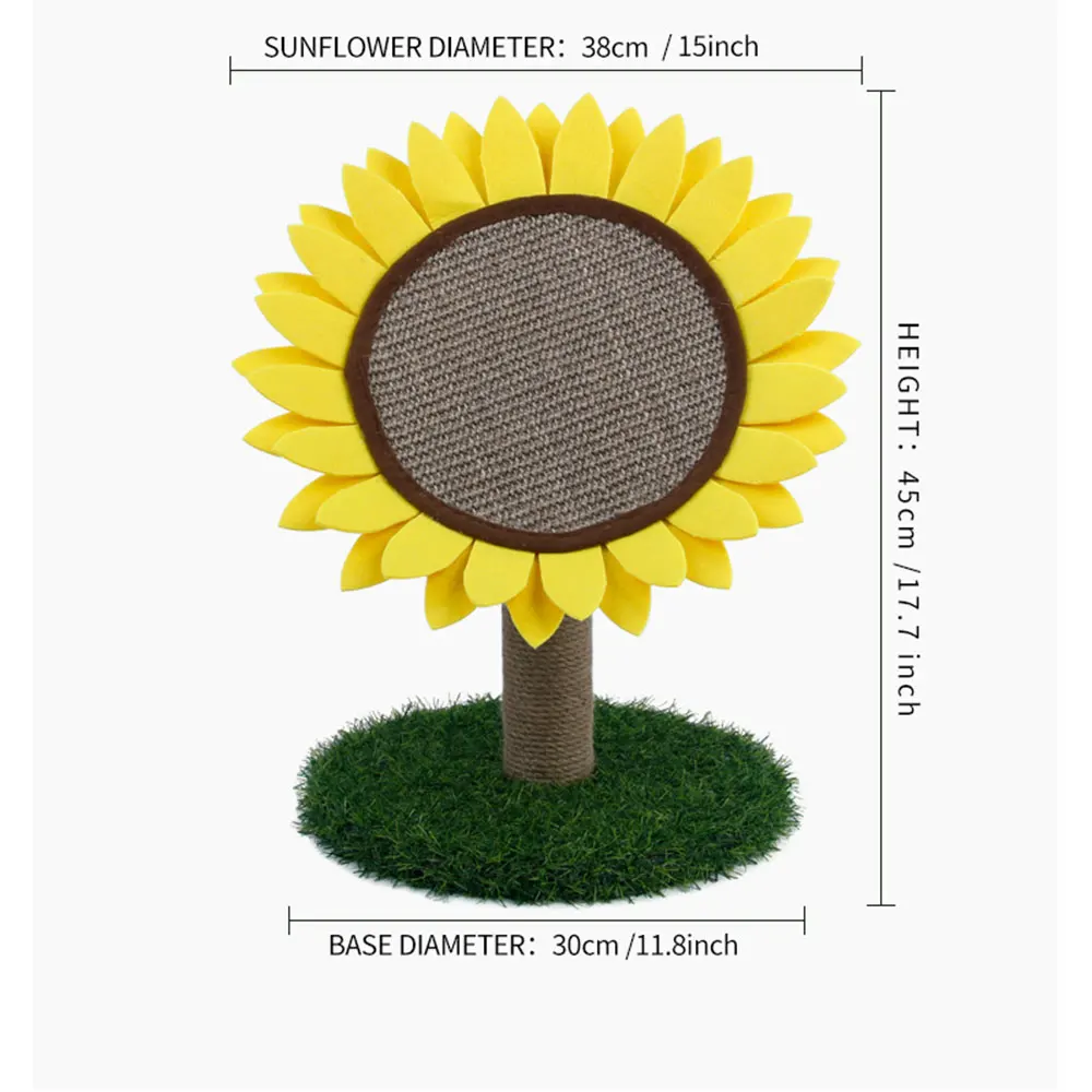 Sunflower Cat Tree Tower with Sisal Scratching Posts Kitten Claws Toy Furniture Protector Indoor Play House for Cats and Kittens - imagen 4