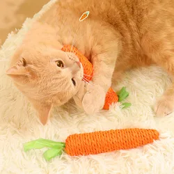 Rascador dental zanahoria para gatos – Juguete masticable