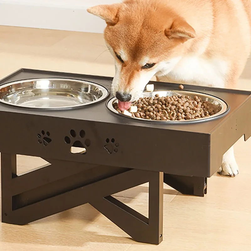 Cuencos ajustables para perros, alimentador doble elevado, alimentación para mascotas, comida para gatos, cuencos de agua con soporte, Tabel elevador de acero inoxidable para perros - imagen 2