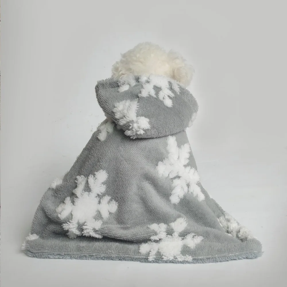 Manta de felpa de otoño e invierno para mascotas, capa aislante portátil para perro, pijamas, manta, abrigo de copo de nieve, manta de felpa para mascotas, ropa para cachorros - imagen 3