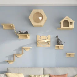 Árbol para gato mural – Set escalada modular DIY