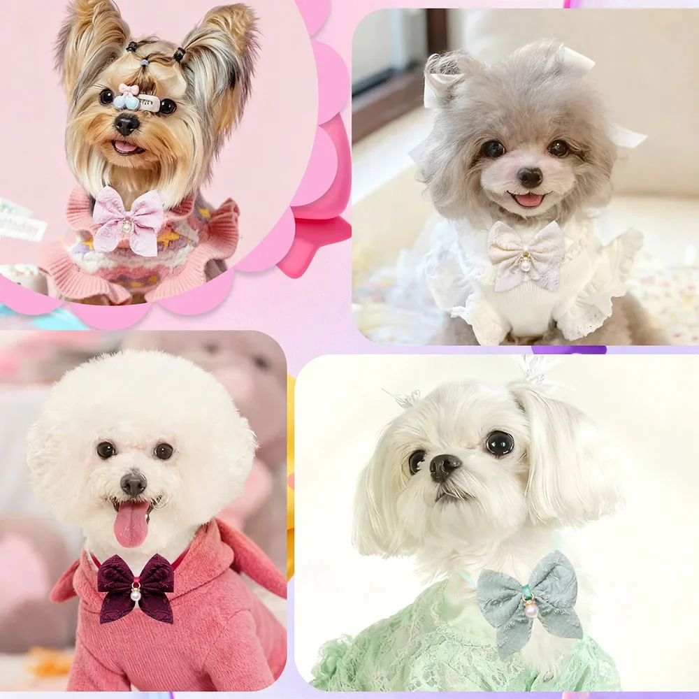 Nuevo 50 Uds pajaritas para perros corbatas para mascotas exquisitos perros lindos pajarita para mascotas Collar para el cuidado de mascotas suministros para perros pequeños - imagen 2