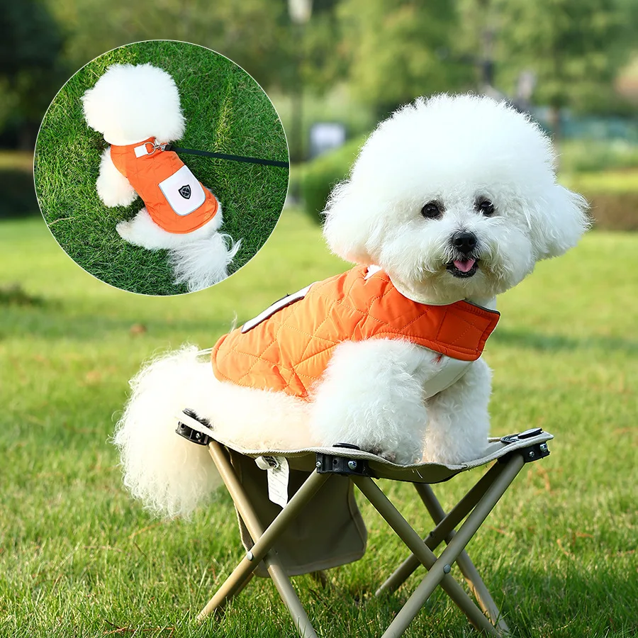 Recién llegado, ropa cálida para perros de compañía de otoño e invierno para Bichon y perros de peluche, trajes para perros de dos patas de Color puro para razas pequeñas