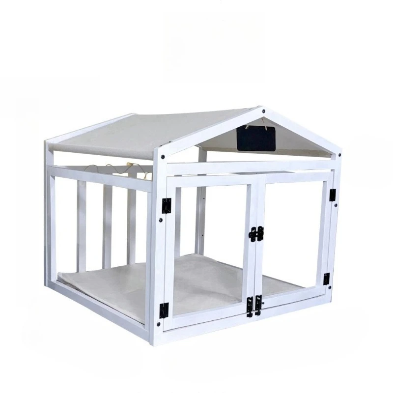 Jaula madera transparente doble puerta para perros y gatos - imagen 2
