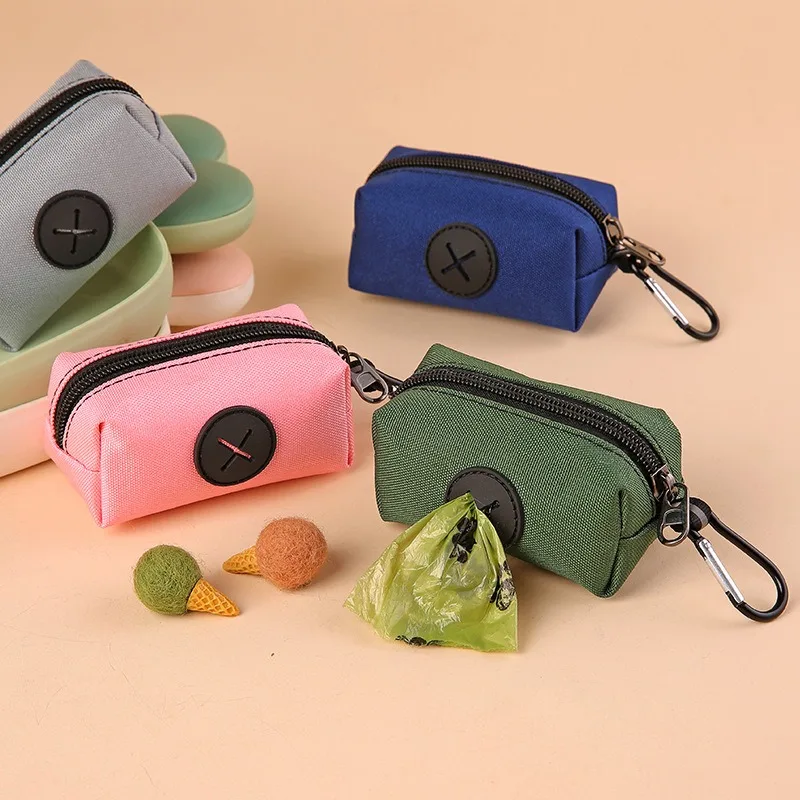 Dispensador de bolsas para cacas caninas mosquetón lona - imagen 2