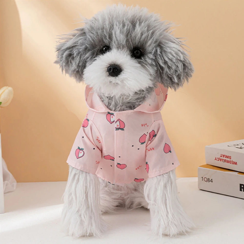 2 unids/set impermeable para mascotas + toalla impermeable con capucha para mascotas impermeable para perros pequeños y medianos Teddy Bichon Frise perro para caminar en el exterior - imagen 4