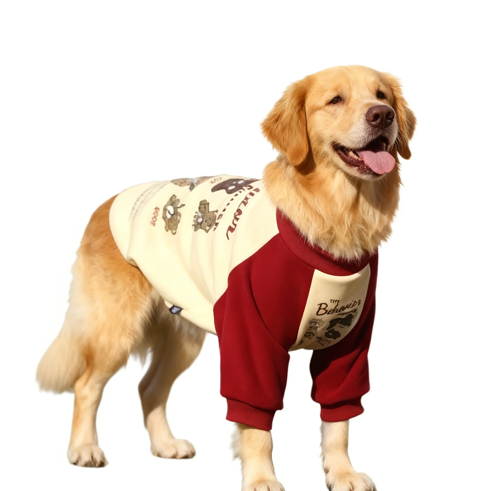 Sudaderas con capucha para perros grandes, sudadera de otoño e invierno, ropa para mascotas para perros medianos y grandes, jersey con patrón de dibujos animados, abrigo, ropa Husky Pitbull