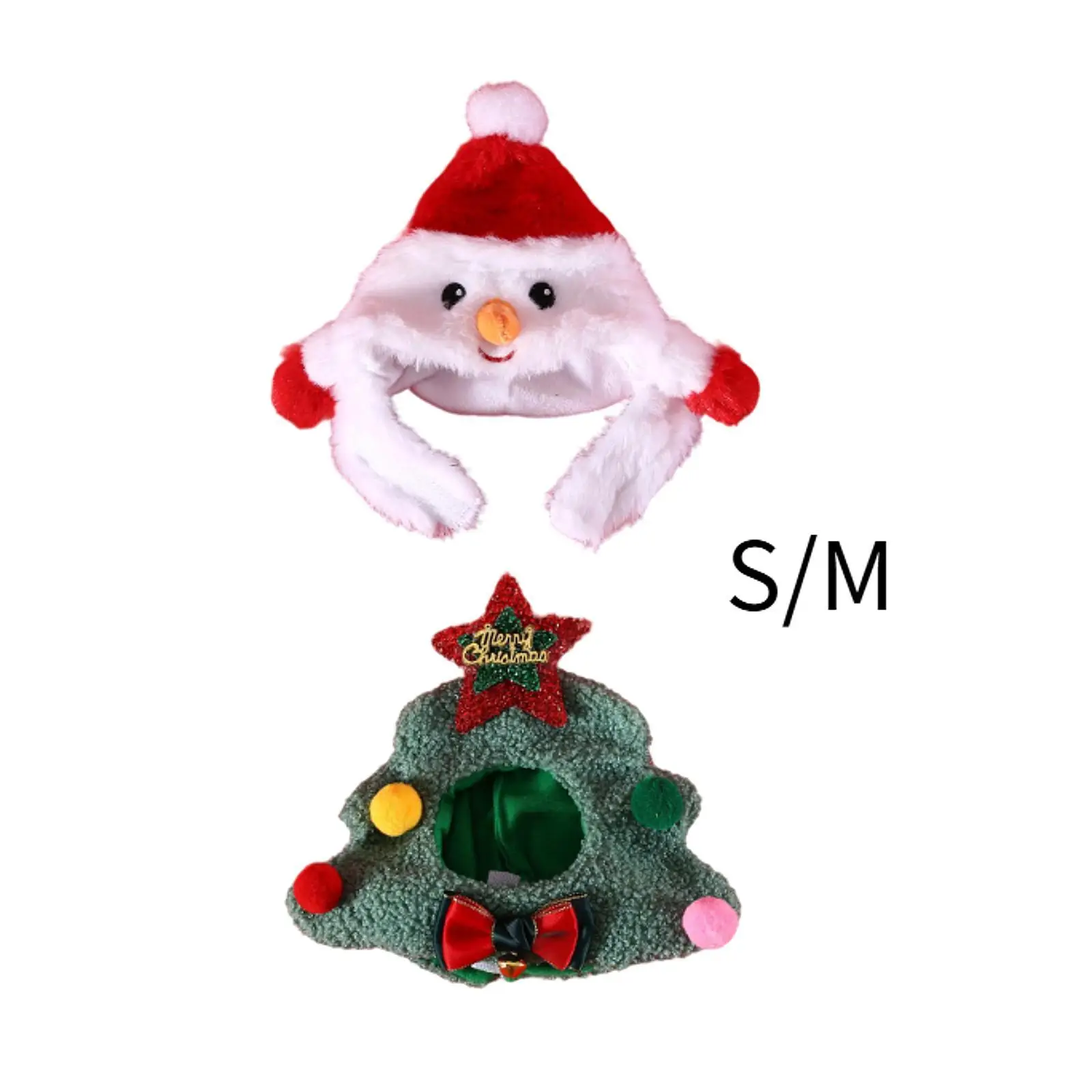 Dog Cat Christmas Hat Pet Cats Cap Winter Creative Costume Soft Head Accessories Headgear Cap for Puppy Dogs Cats Holiday Party
