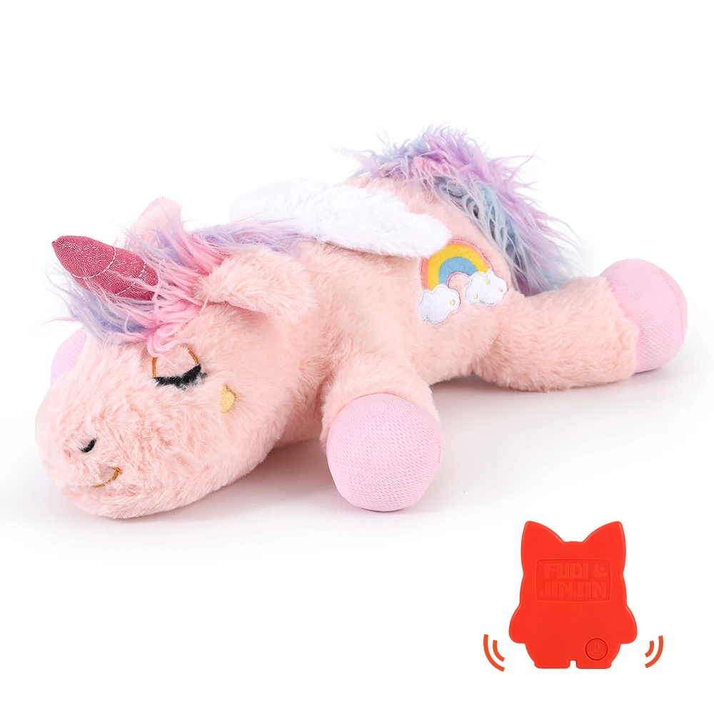 Juguete peluche unicornio con latido para cachorros – Calmante suave - imagen 2