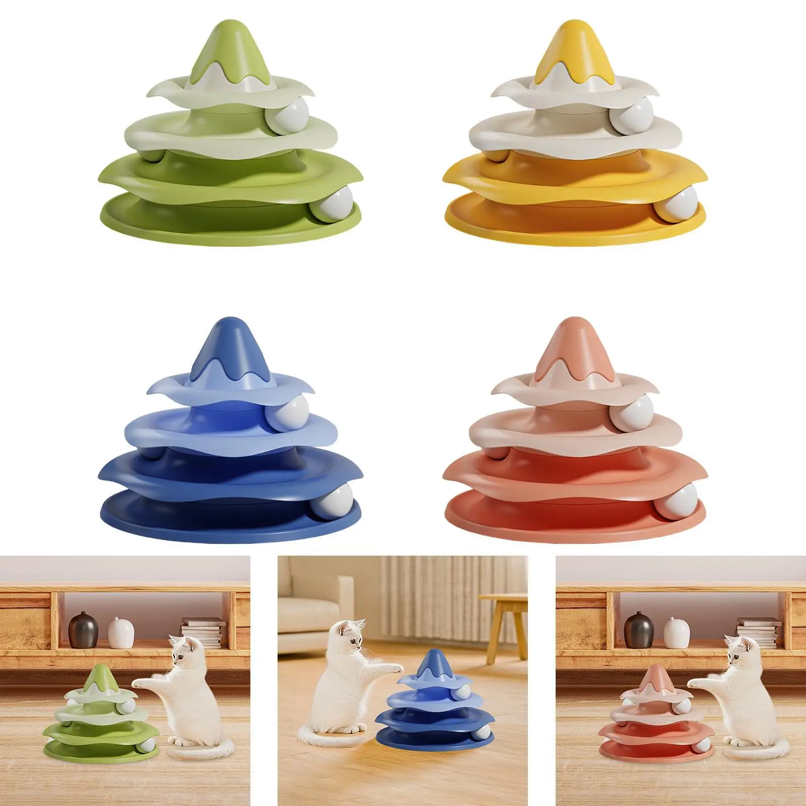 Interactive Cat Toy Detachable Washable Training Chasing Cat Track Ball Toy