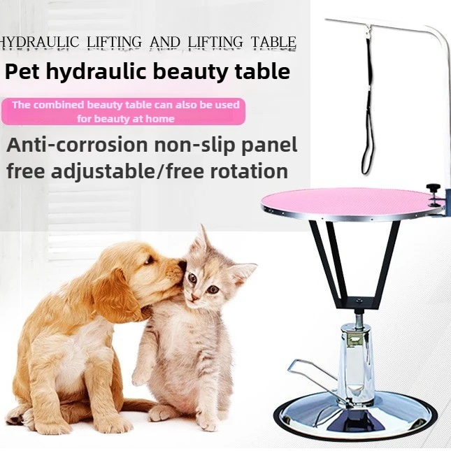 Mesa peluquería hidráulica ajustable para perros con soporte colgante - imagen 3