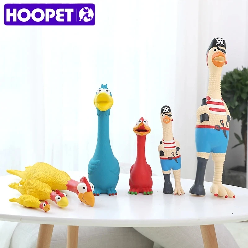 HOOPET-juguetes para perros, pollo gritando, juguete con sonido para apretar, súper duradero, divertido, chirriante, de goma amarilla, para masticar