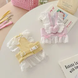 Vestido de perro a cuadros con alas |   Ropa para cachorros transpirable ajustable estilo princesa para perros y gatos pequeños, disfraz para mascotas de primavera y verano