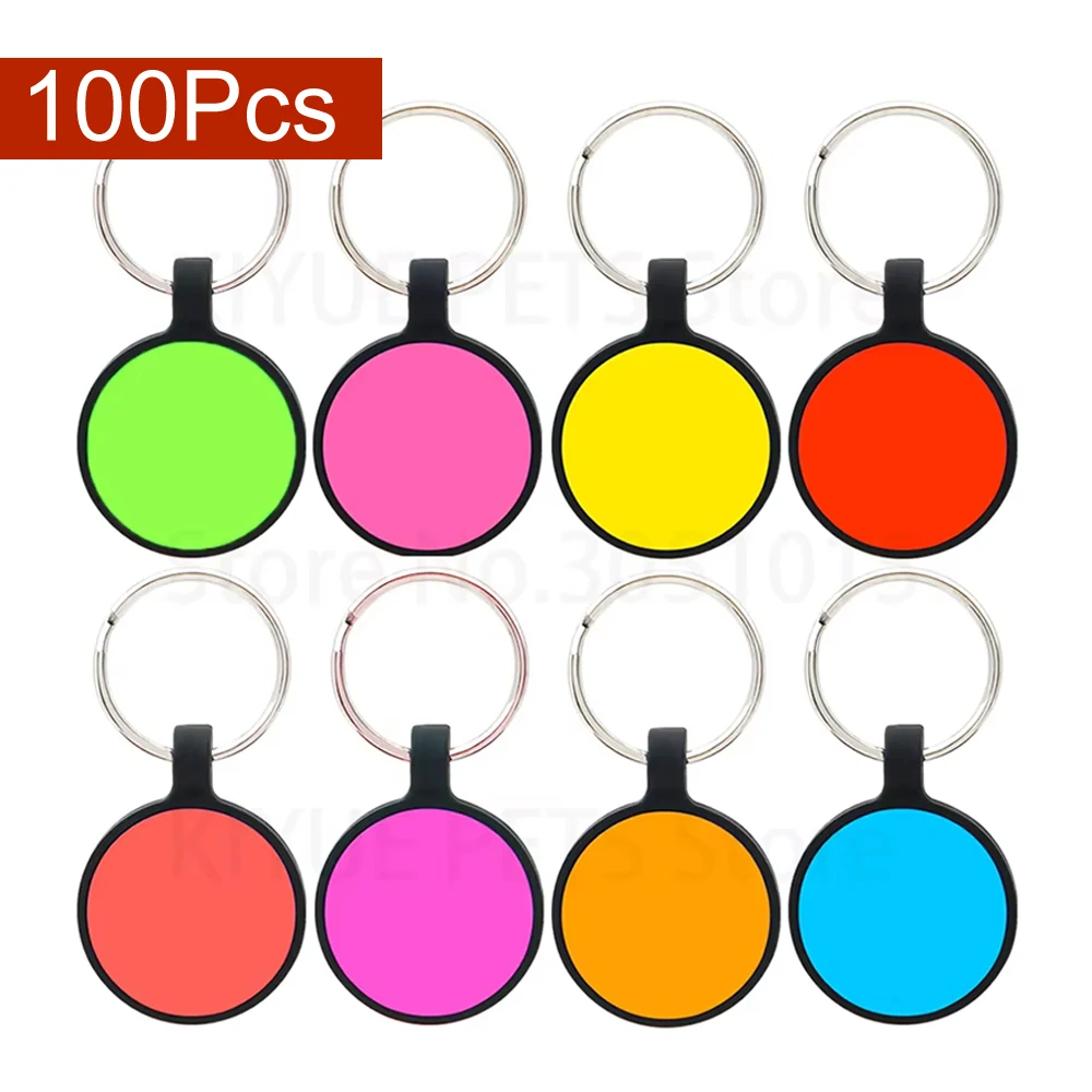 Venta al por mayor, 100 Uds., etiqueta de identificación de perro antipérdida personalizada, nombre grabado, placa silenciosa, Collar para cachorros, etiquetas de hueso para perro, accesorios para mascotas