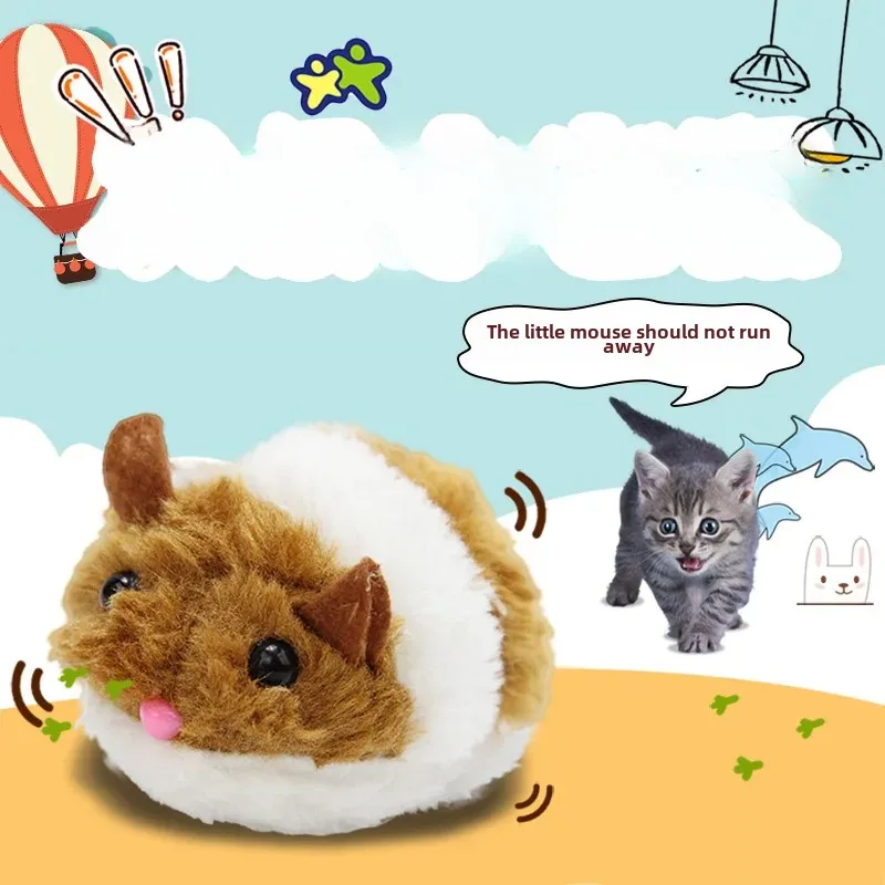 1 unidad de juguetes para gatos con ratón bonito, suministros para gatos, juguete de peluche con movimiento para sacudir, ratón, ratón pequeño para mascotas, juguetes interactivos para gatos - imagen 5