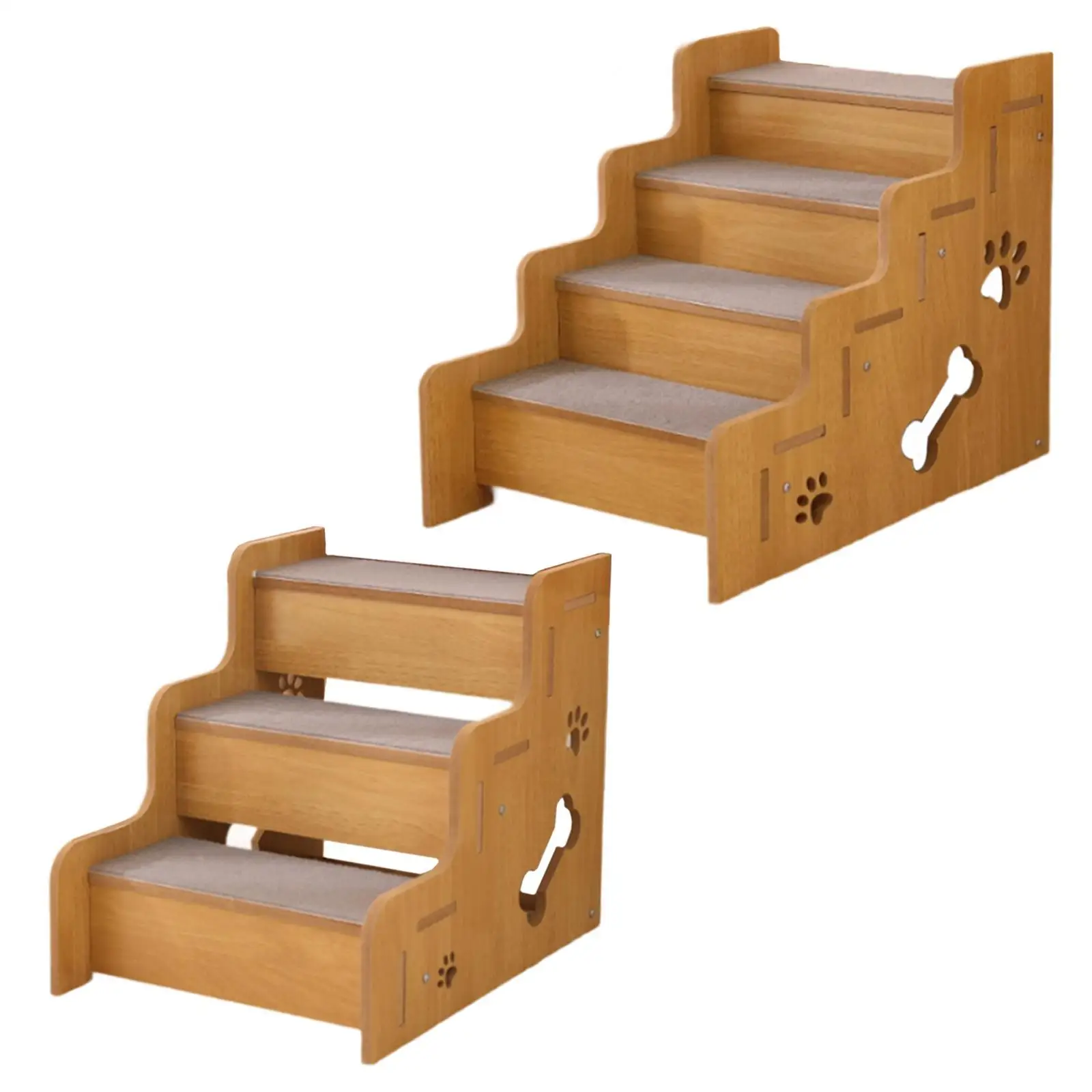 Dog Stair Stable Lightweight Portable Wooden Pet Stair for Cars Couch Bed