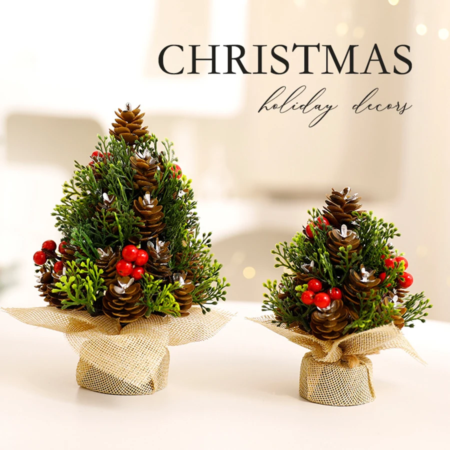 Mini árbol de Navidad pequeño, árbol de Navidad pequeño, adorno de mesa de Navidad, suministros de decoración de árbol de Navidad, decoración de escritorio - imagen 4