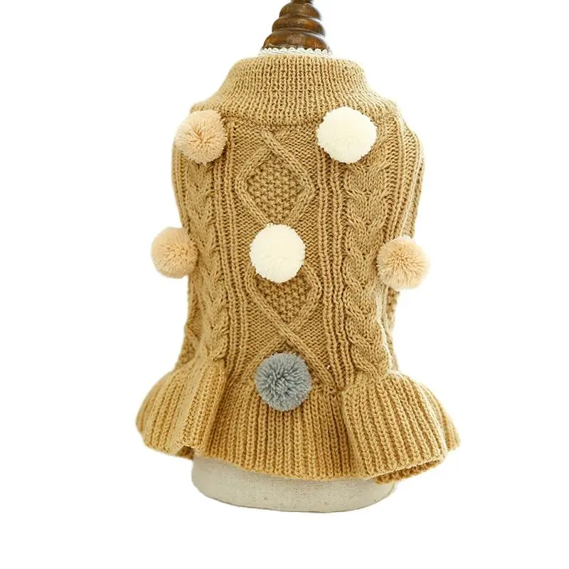 Suéter de punto para perro y gato, jersey con diseño de bola para perro pequeño, Sudadera con capucha de moda, ropa cálida para mascotas, Invierno - imagen 5