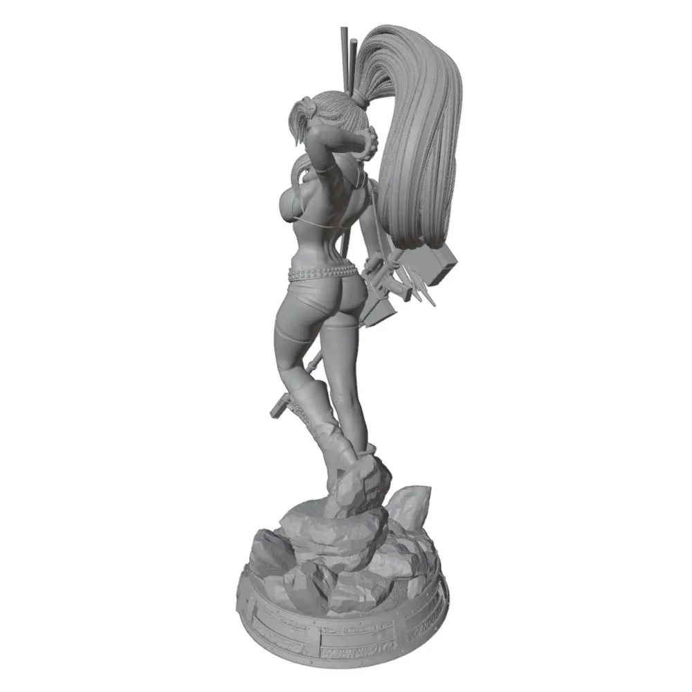 Kit figura resina guerrera feminina 1/24 – Modelo DIY sin montar - imagen 4