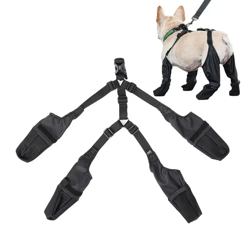 Zapatos impermeables ajustables para perros, botas transpirables para mascotas, zapatos suaves para caminar al aire libre, Protector de patas para Bulldog Francés - imagen 4