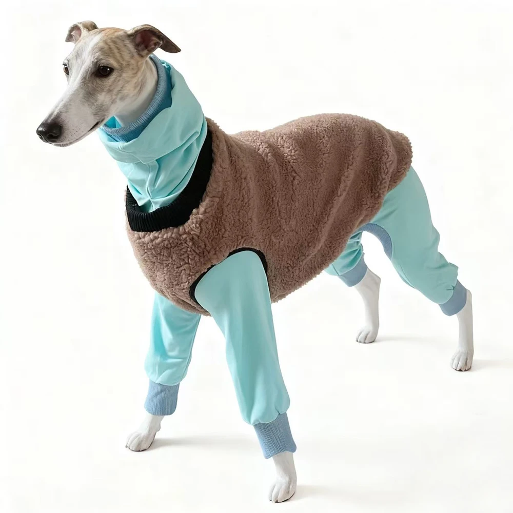 Chaqueta cortavientos de lana de invierno para galgo italiano, abrigo marrón cálido sin mangas para Whippet pequeño Meida grande - imagen 3