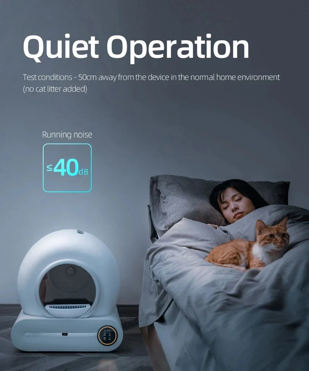 Tonepie-caja de arena inteligente automática para gatos, bandeja de arena para mascotas, desodorizador iónico, autolimpieza, Control por aplicación, 65L - imagen 5