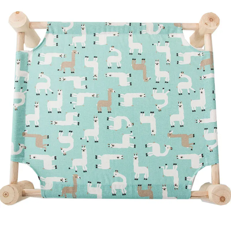 Cama elevada para mascotas, cama para perros, interior, exterior, Camping, marco de pino, alfombrilla - imagen 5
