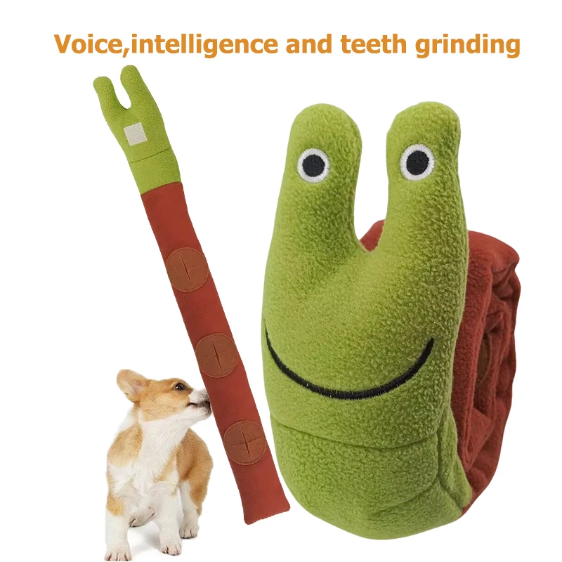 Rompecabezas de perro de peluche, juguete para morder de caracoles, cachorro, sonidos chirriantes, ocultar los dientes, comida, juguete suave interactivo para perros, juguetes, suministros para mascotas