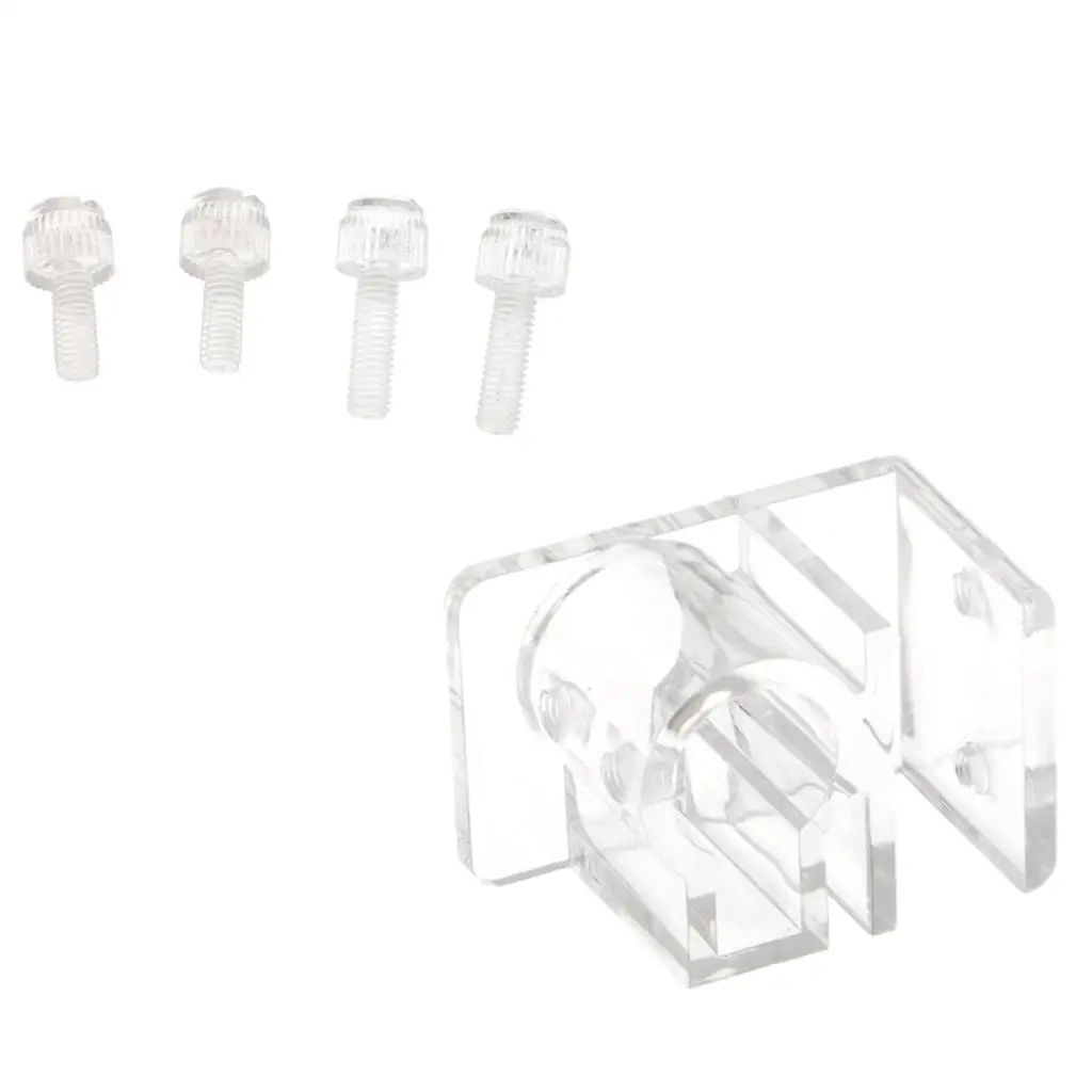 Acrylic Aquarium Pipe Clip Clamp Holder to Fix 12mm/16mm Inflow Outflow Water Tube