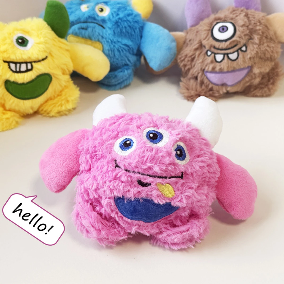 A small monster dog plush sound toy grinding teeth resistant to bite boredom companion small dog Teddy Golden Retriever pet supp - imagen 3