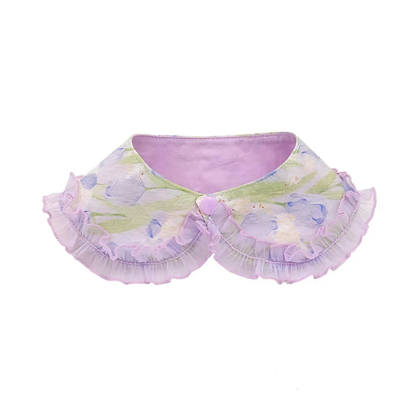 Traje de verano para mascotas, cuello falso fino, babero de encaje Floral, accesorio de peluche para perros pequeños, Collar para gatos, accesorios para cachorros - imagen 5