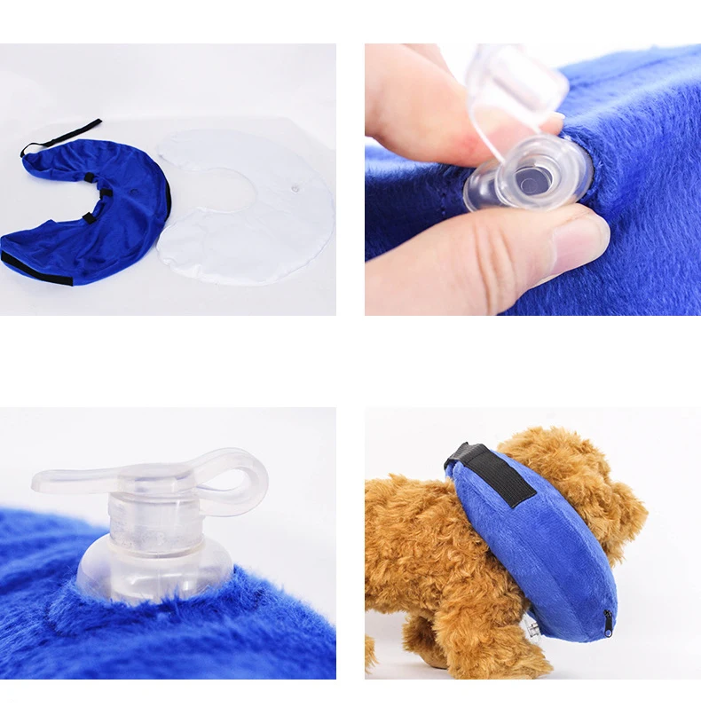 Collar protector para mascotas, cono de cuello inflable de PVC para gatos, Anti mordedura, Anti aplastamiento, Círculo de recuperación de lesiones para perros pequeños y grandes - imagen 4