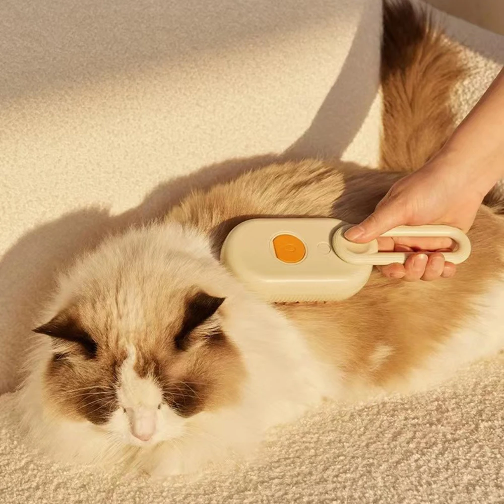 Cepillo de pulverización recargable para mascotas, peine de masaje para perros y gatos, limpieza a vapor, cosas para el cabello, accesorios de aseo para mascotas - imagen 4