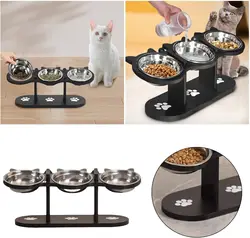 Comedero elevado con doble tazón: comida y agua para perros y gatos