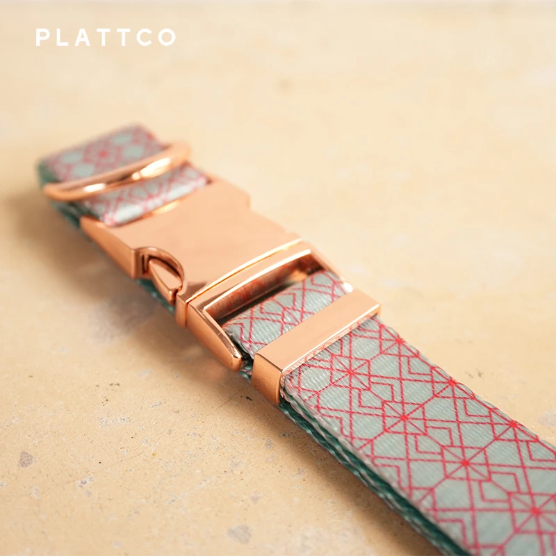 PLATTCO-collar de perro con diseño único, estampado de esmalte acuático, hebilla de oro rosa de alta calidad, 5 tamaños, PDC369RG - imagen 5