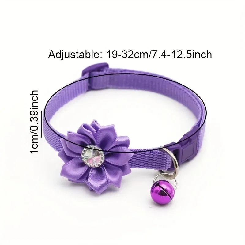Collar de flores ajustable para perros y gatos pequeños, medianos y grandes, accesorio elegante y cómodo para mascotas, 8 piezas - imagen 3