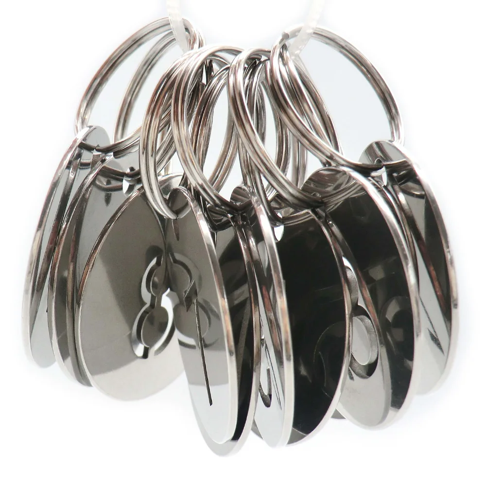 Etiqueta de número redonda de 30mm, llavero de acero inoxidable, llavero con anilla, etiqueta de perro, etiquetas de identificación para mascotas, placa colgante calada personalizada - imagen 3