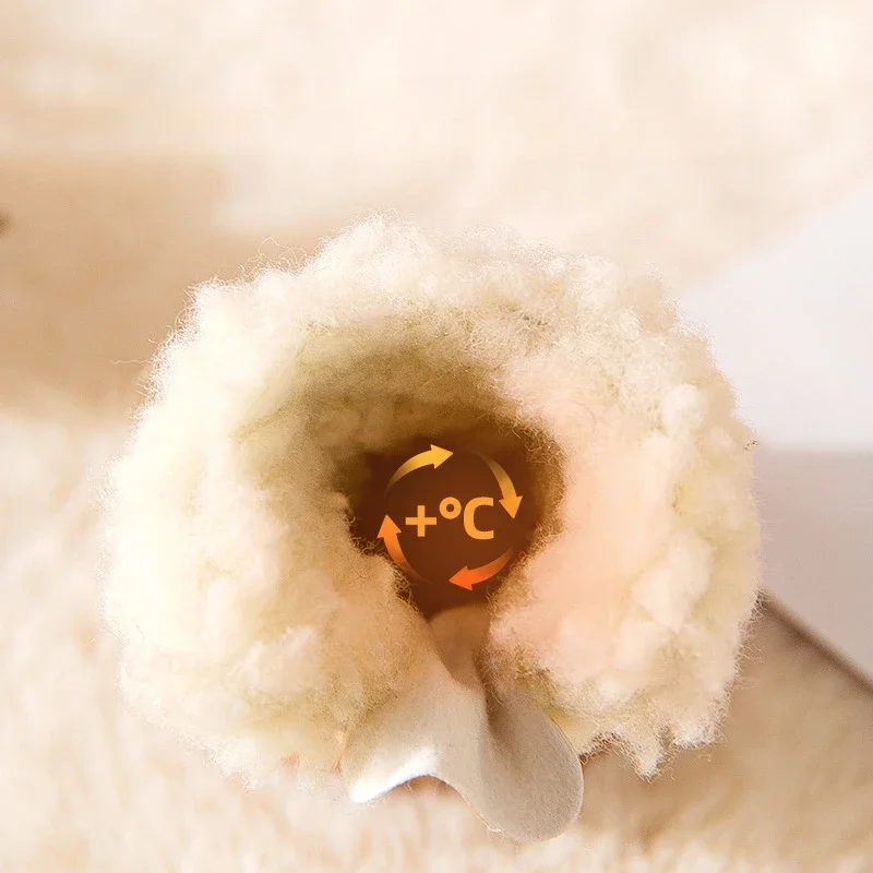 Zapatos de lana de cordero para perros, zapatos cálidos de algodón para exteriores, cubrezapatos para perros pequeños con productos antideslizantes para mascotas, accesorios, Otoño/Invierno - imagen 4