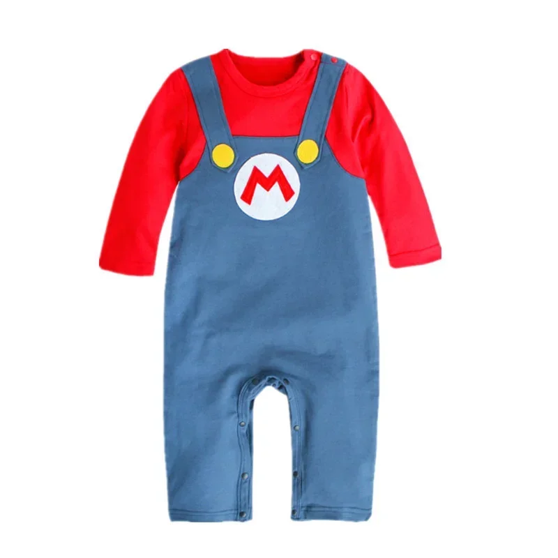 Super Marios Bros bebé niño Anime con capucha hermanos mono Halloween algodón bebé Cosplay traje niños pequeños disfraz niños Pyjamsas regalo - imagen 4