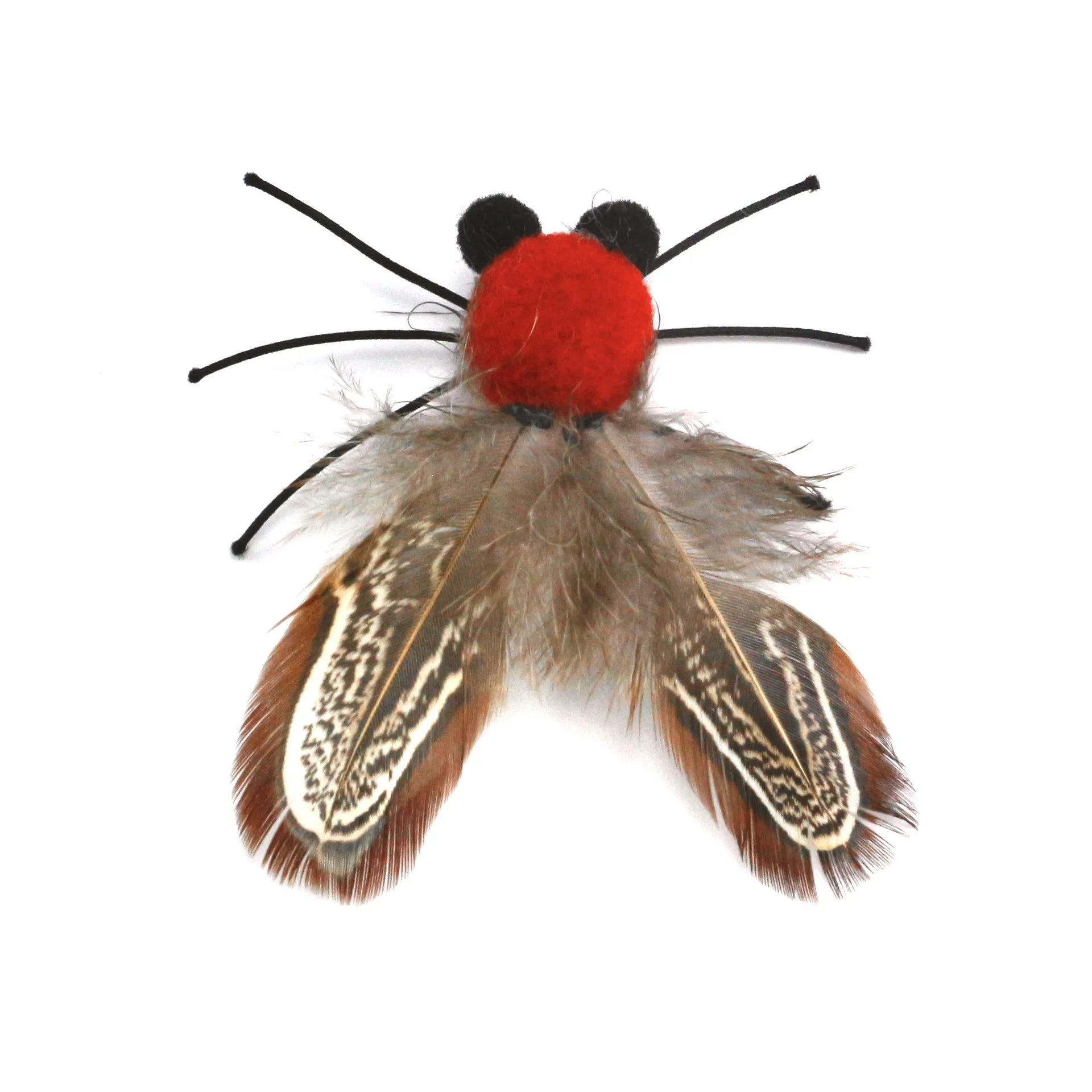 Palo de burlas para gatos de cigarra simulada, accesorio de cabeza de repuesto, juguetes para mascotas de plumas, 3 uds./4 Uds. - imagen 4