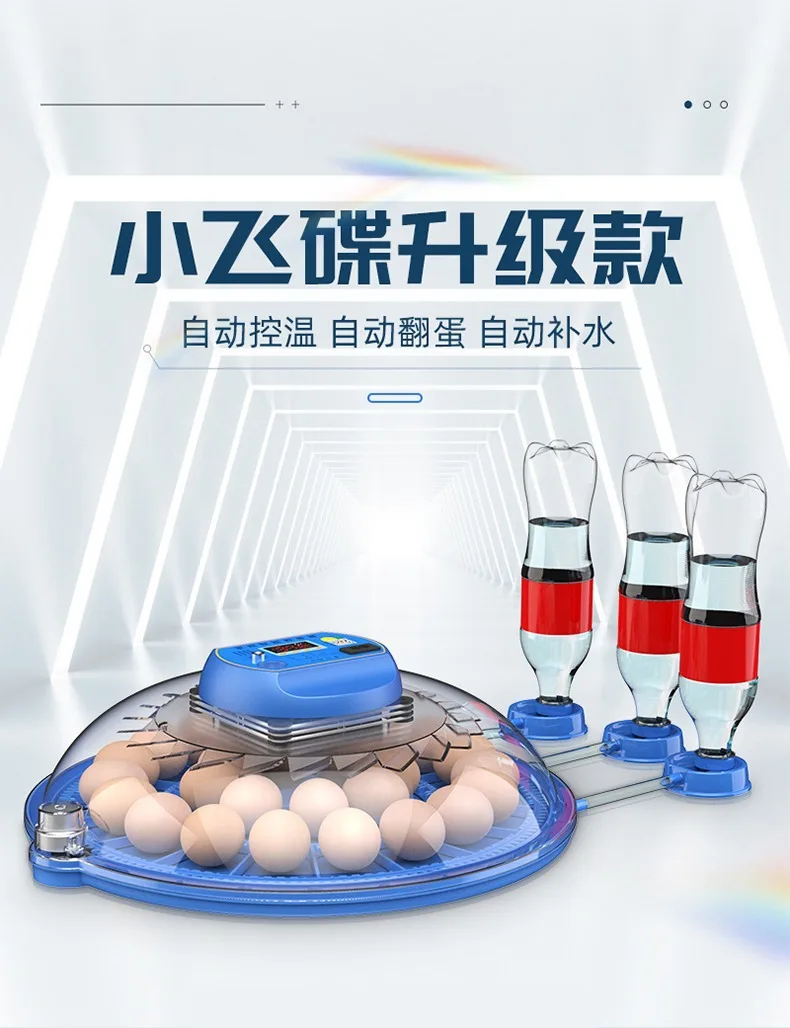 Incubadora doméstica vista frontal con panel digital