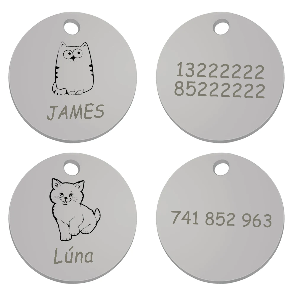 Collar de gato personalizado para mascotas, etiqueta de identificación para el hogar, etiquetas de nombre para mascotas, placa grabada gratis, colgante de placa con nombre para perros, gatos, cachorros y gatitos para mascotas - imagen 4
