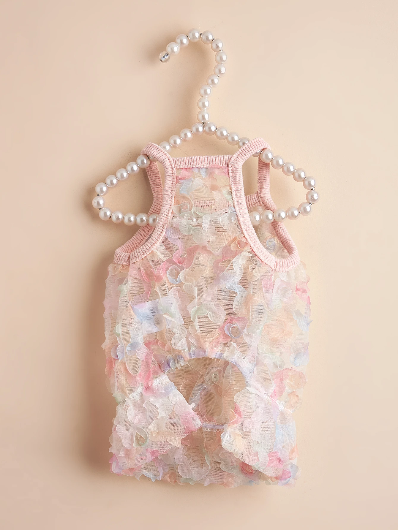 Ropa para mascotas, vestido para perros, falda floral de malla colorida, diseño de cabestrillo, para perros pequeños/gatos, ropa para perros y niñas, lindo traje de verano - imagen 3