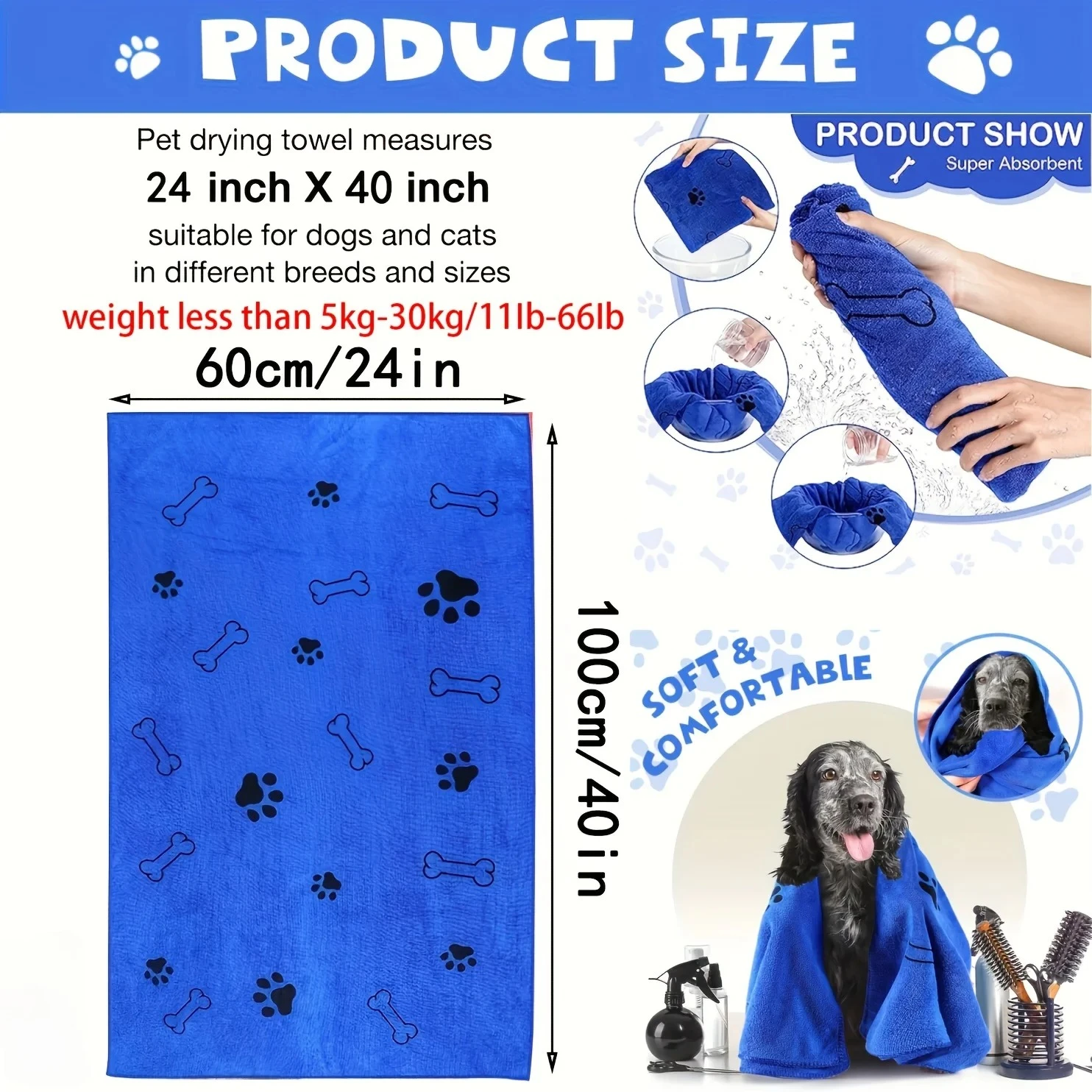 Toalla microfibra secado rápido perros – Multiuso - imagen 3