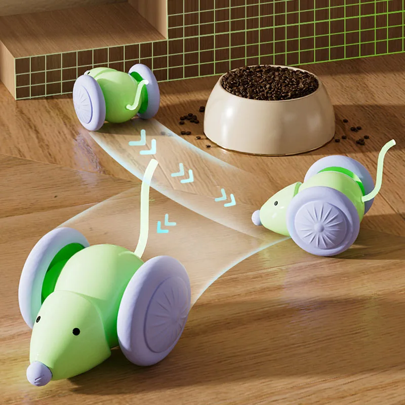 Juguete interactivo para gatos ratón eléctrico esquiva obstáculos - imagen 2