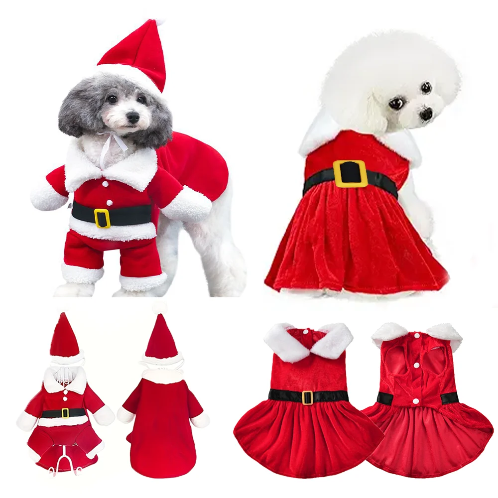 Divertido disfraz para mascota para Navidad, Papá Noel, Cosplay, mono para perro, ropa divertida y bonita para mascotas, falda para perros pequeños y medianos, gatos y cachorros